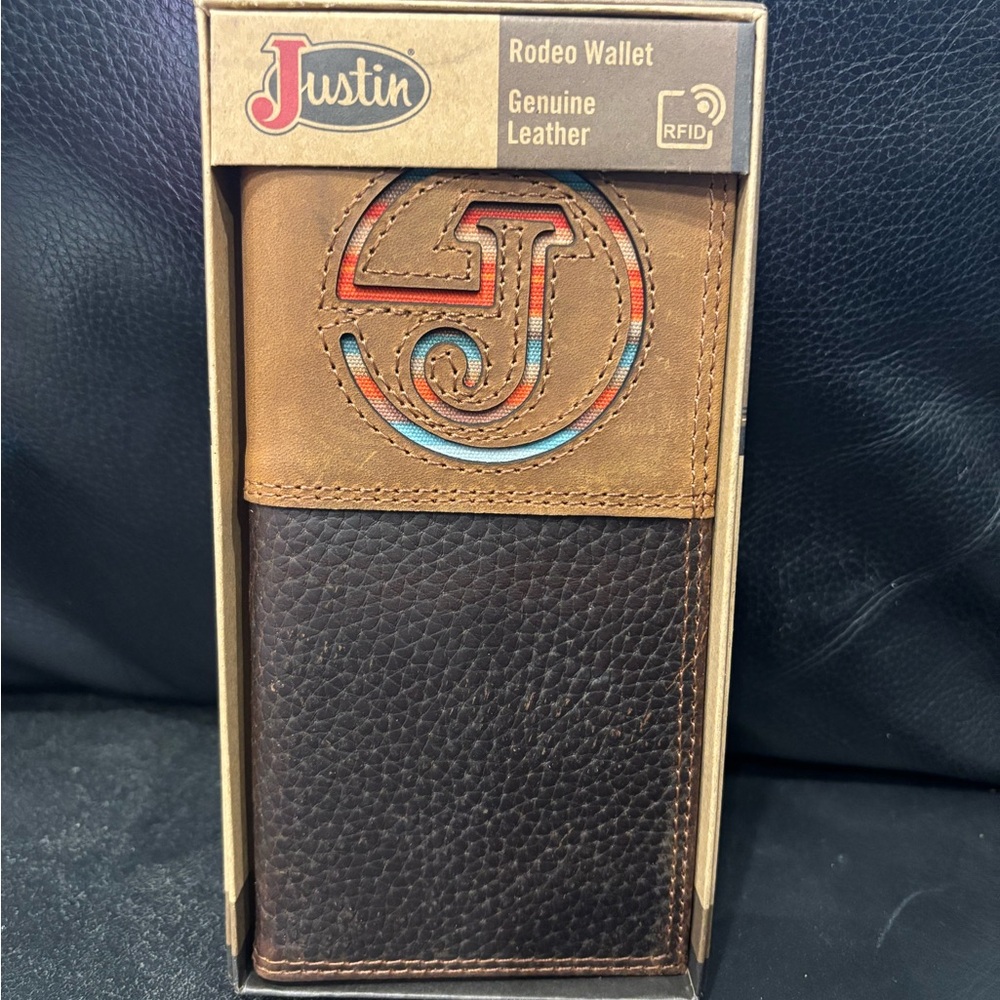 Justin Boots Brown and Tan Rodeo Wallet
